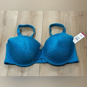 Ashley Stewart T-Shirt Bra 46DD Teal Wide Straps Smooth Support NWT